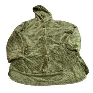 SHEIN LUNE Plus Flannel Single Breasted High Low Hem Hooded Coat Size 2XL​​​​​